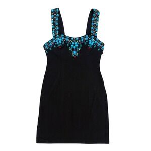 Muse Boston Proper Sheath Dress Beaded Jewel Neck Sleeveless Party Black‎ Size 4